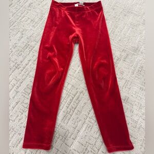 Janie and Jack Scarlet Velvet Leggings